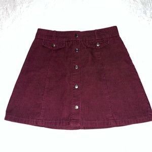 Maroon corduroy skirt